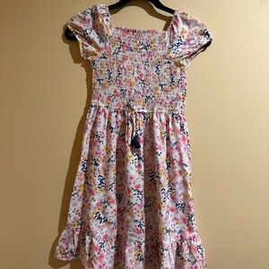Colorful Floral Smocked Kids Dress